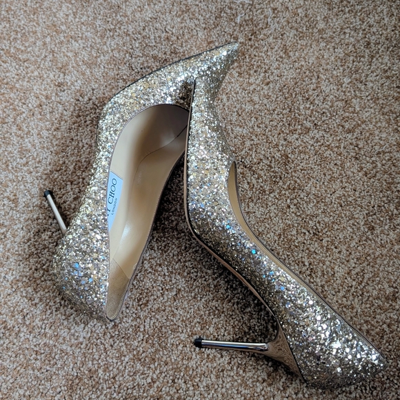 Jimmy Choo Romy Glitter Heels - Picture 14 of 16